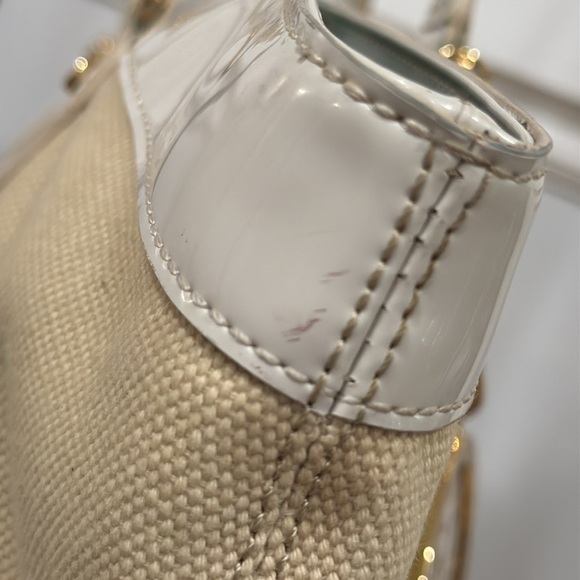 Tory Burch Bag Canvas and Patent Leather Trimmed Beach Tote - Picture 9 of 17